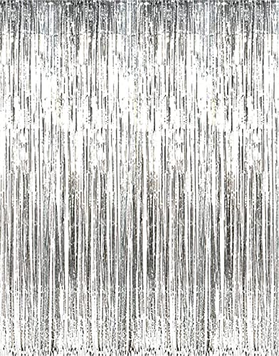 Foil Fringe Curtains, Metallic Streamers Backdrop for Christmas Hanging Streamers for Party/Prom/Birthday Favors