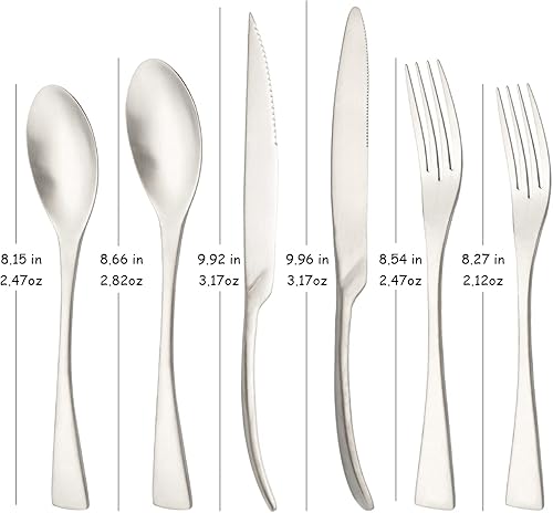 Miniatura 2 de Juego de cubiertos con cuchillos para carne para 8 personas  Juego de cubiertos de acero inoxidable 1810 de primera calidad  Utensilios pesados para