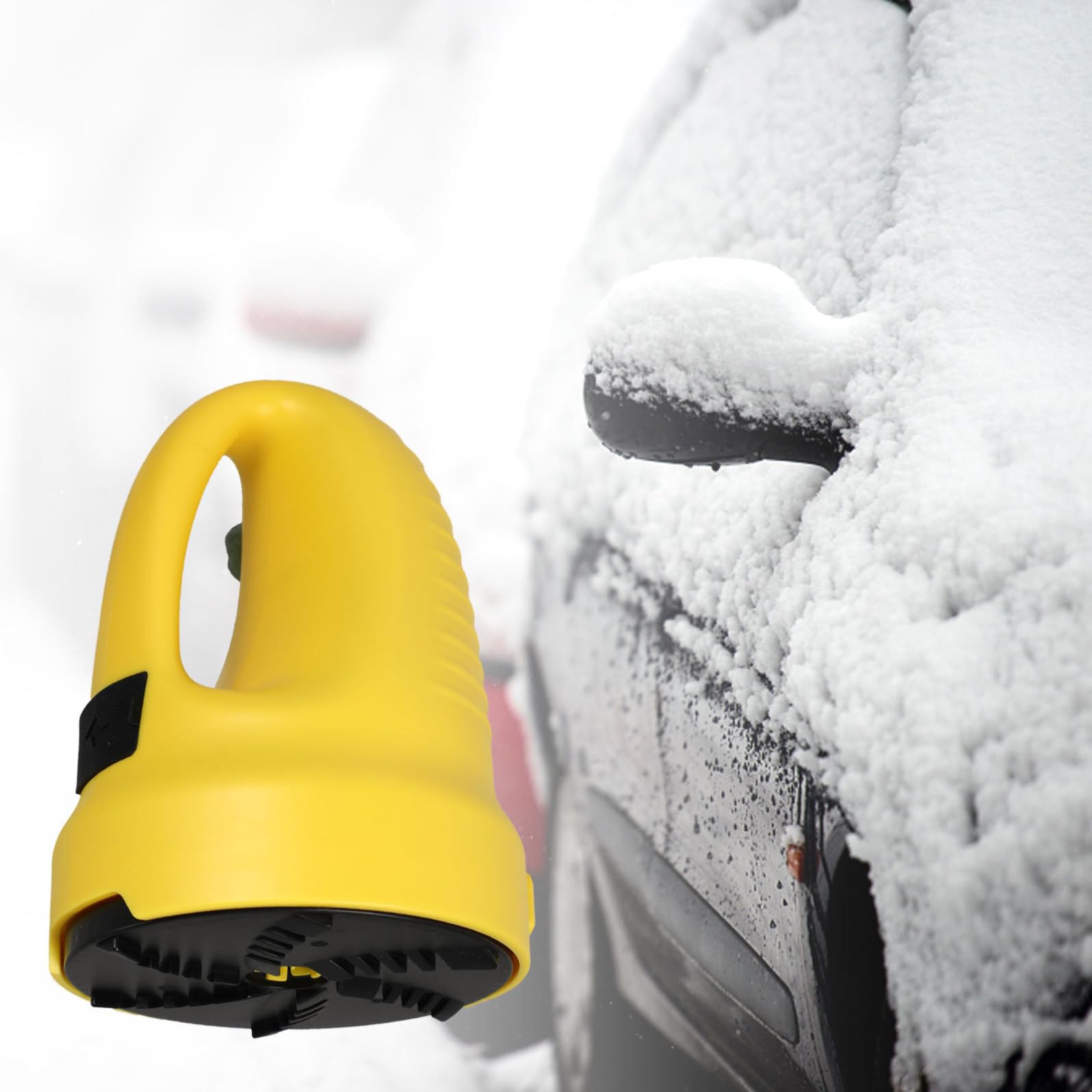 IMIKEYA Spazzola da Neve per Auto Gialla in ABS Portatile Multiuso Raschietto per Ghiaccio la Pulizia del Parabrezza in Inverno