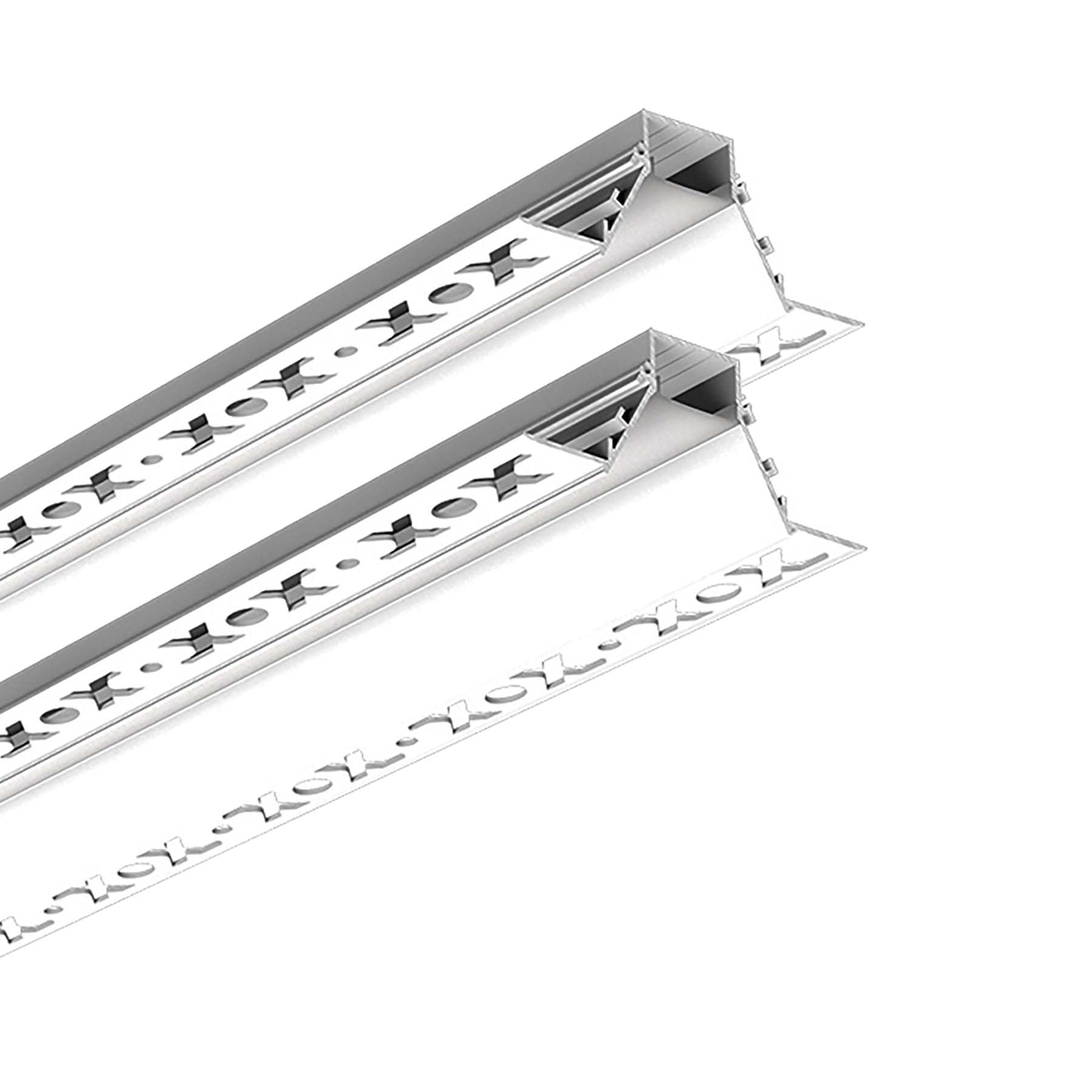 G.W.S® Plaster-in Trimless Recessed LED Profile, 2-Pack Aluminium Channel for LED Strip Light, 2 Metres 90mmx35mm (317-C9035) — image 1