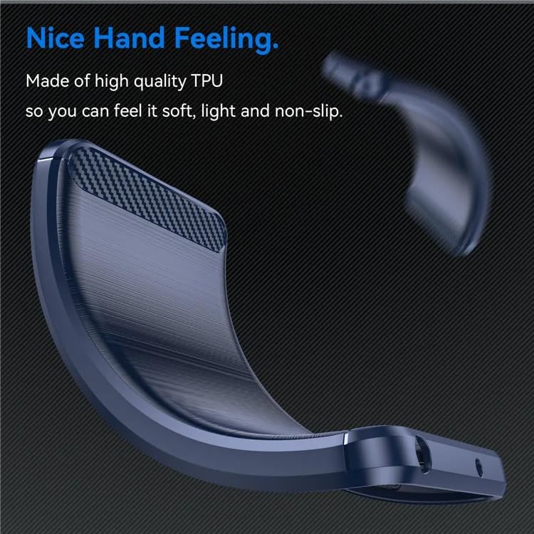 Image of NPRC Hybrid Ultra Slim Protective Case TPU Non-Slip Carbon Fiber Texture Shockproof Case Cover for Moto Edge 50 Ultra - Blue