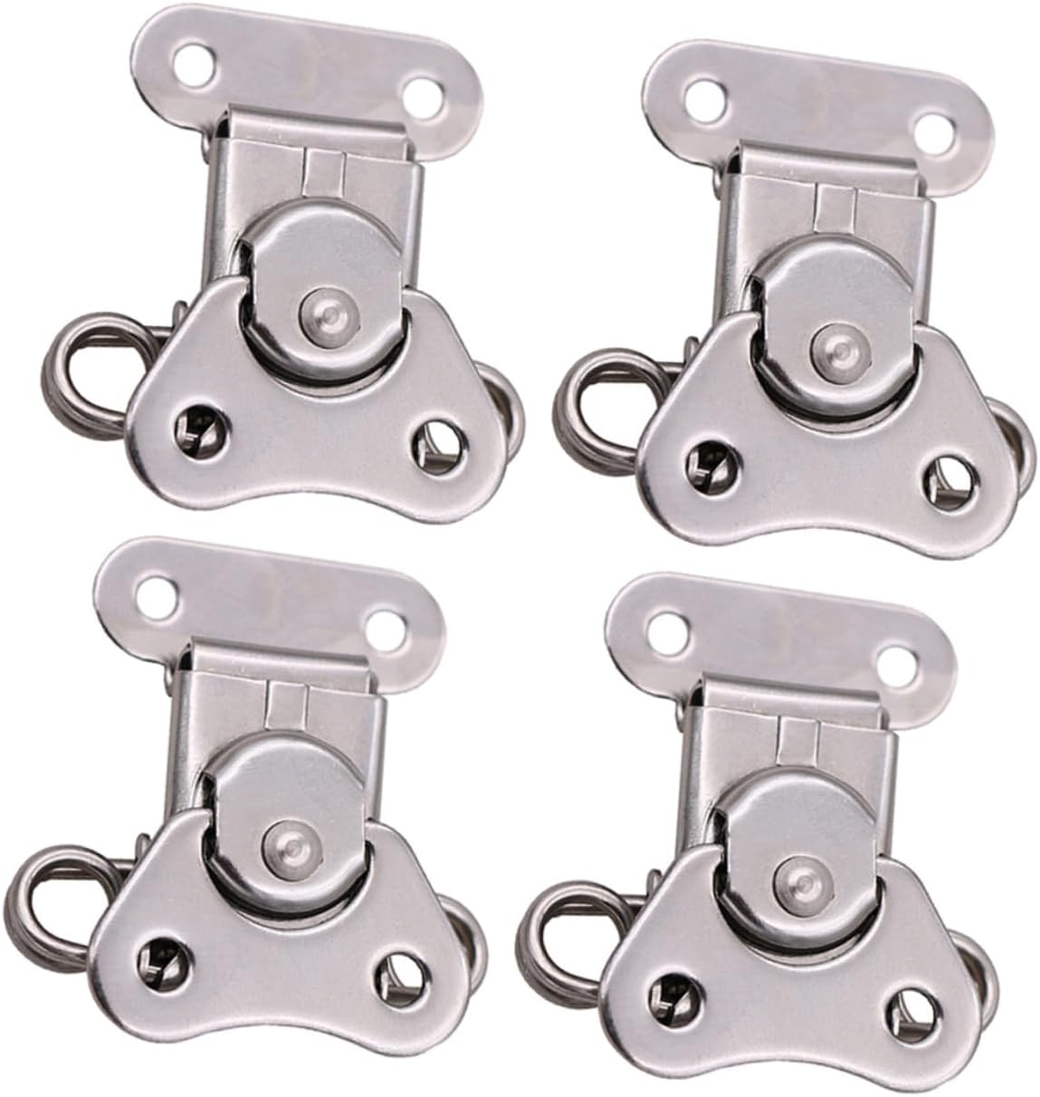 Balacoo 12pcs Stainless Steel Spring Loaded Butterfly Latches Hardware for Tool Boxes Cabinets and Cases Easy to Install Buckle Latch for Secure Closures