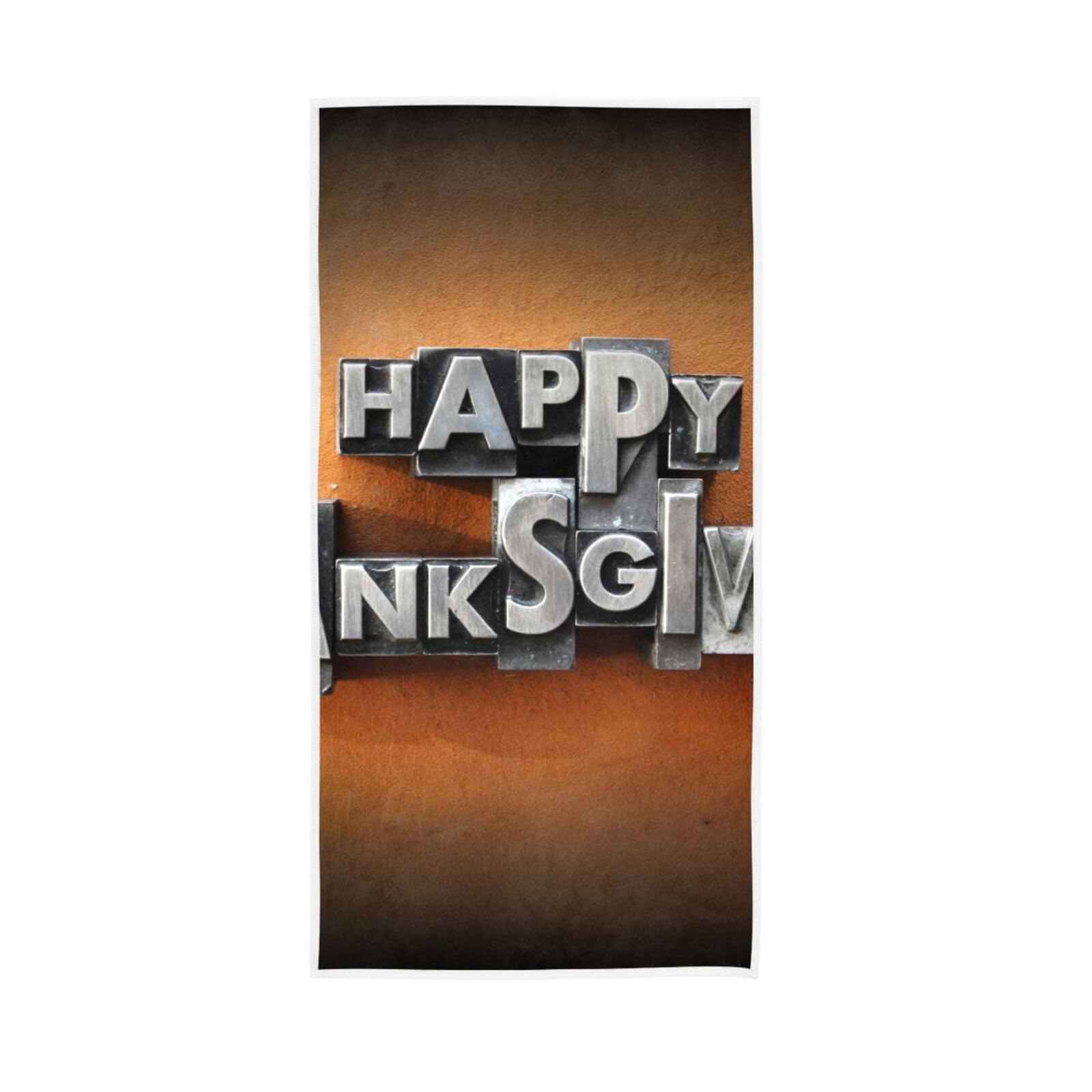 HUYGD Words Happy Thanksgiving Bath Hand Towels, 15 x 30 Inches Soft Hand Towel Spa Facial Towels Home Spa Towels