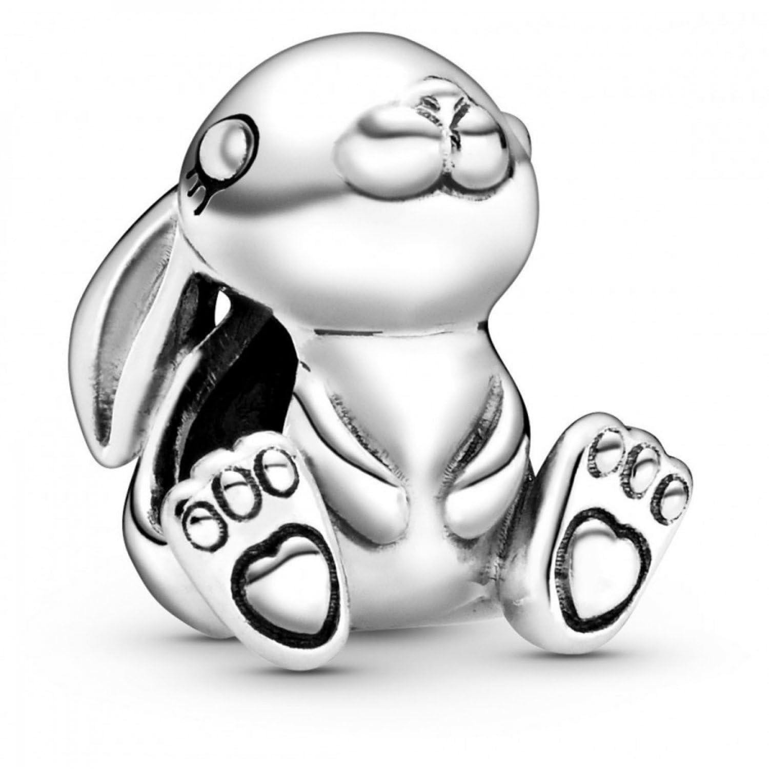 Pandora Kobiety Króliczek Nini Charms, Srebrny, 12.2 x 12 x 11.4 mm