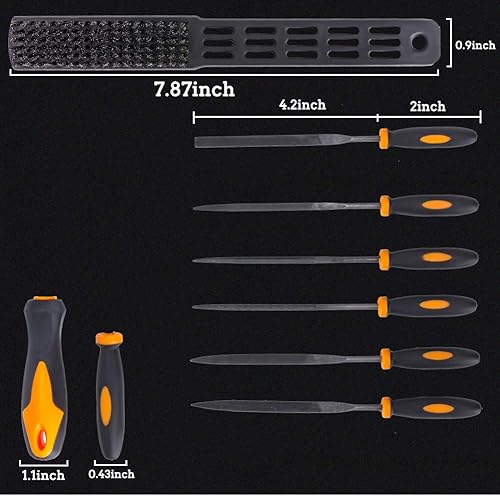 Miniatura 5 de Juego de herramientas de archivo de 17 piezas con estuche de transporte, acero de aleación forjado T12 de grado premium, lima grande
