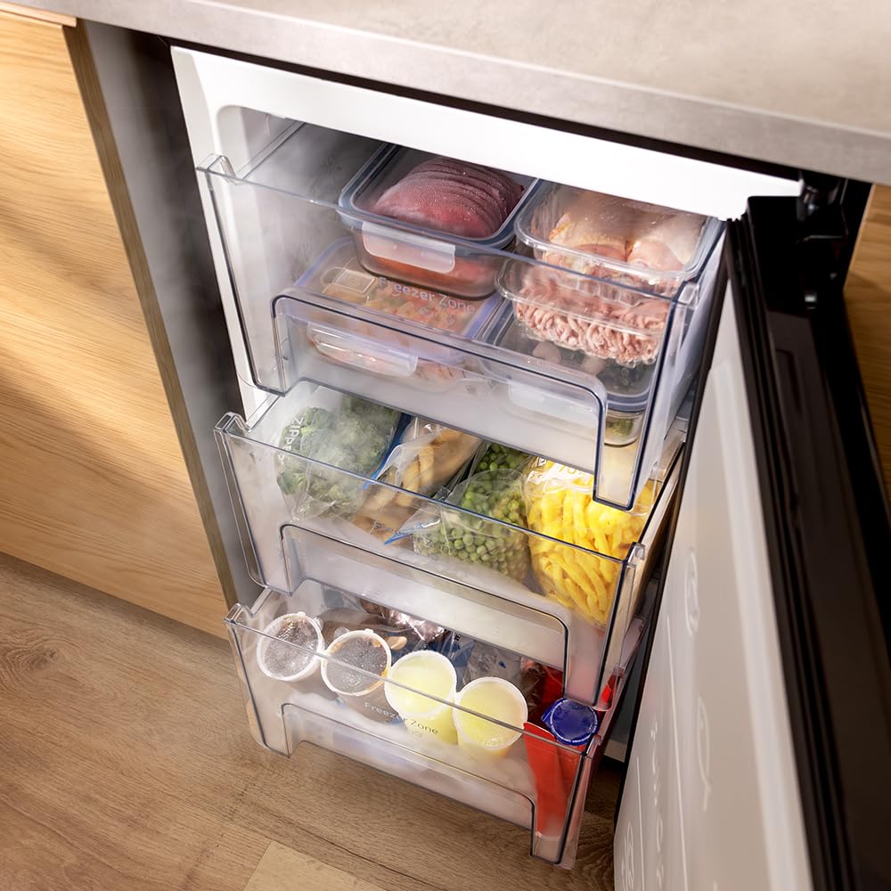 Cecotec Congelatore a Pozzo 87 L Bolero CoolMarket TF 87 Inox. 87L, Classe E, Design Compatto, Porta Reversibile, Controllo Meccanico, 3 Cassetti, Ideale per Bevande e Alimenti Congelati