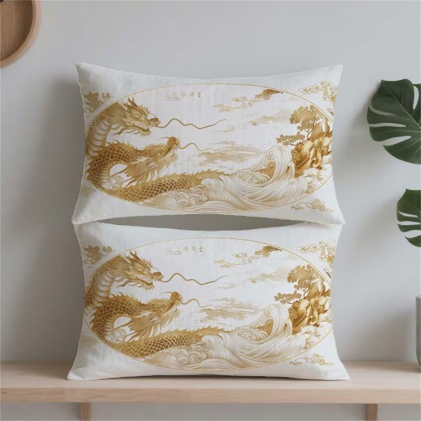 Housse coussin exterieur lin imperméable premium avec impression double face - 2