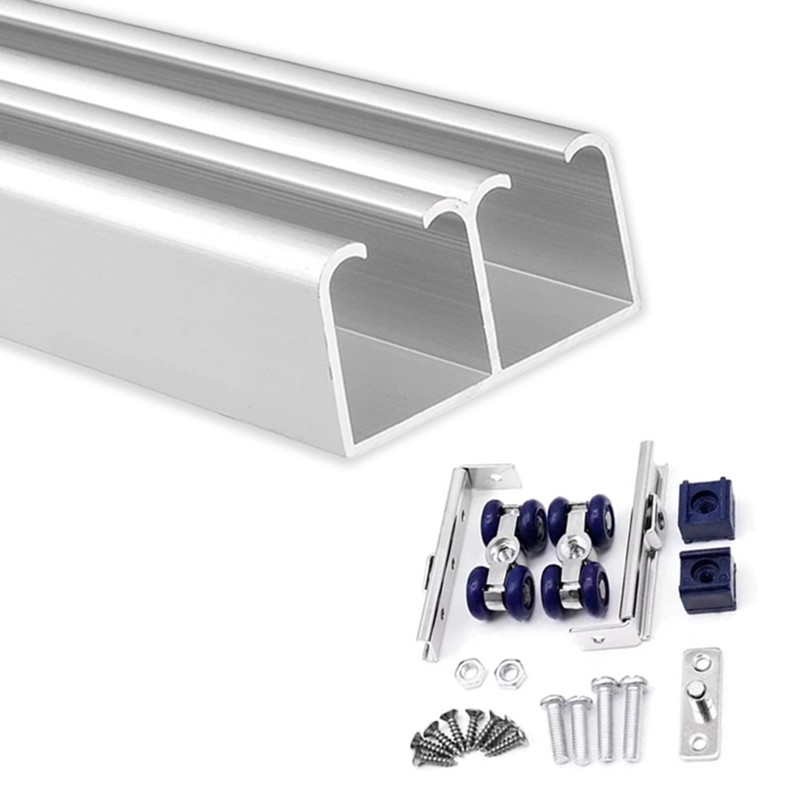 Rail porte coulissante de plafond pour séparer un double placard de chambre