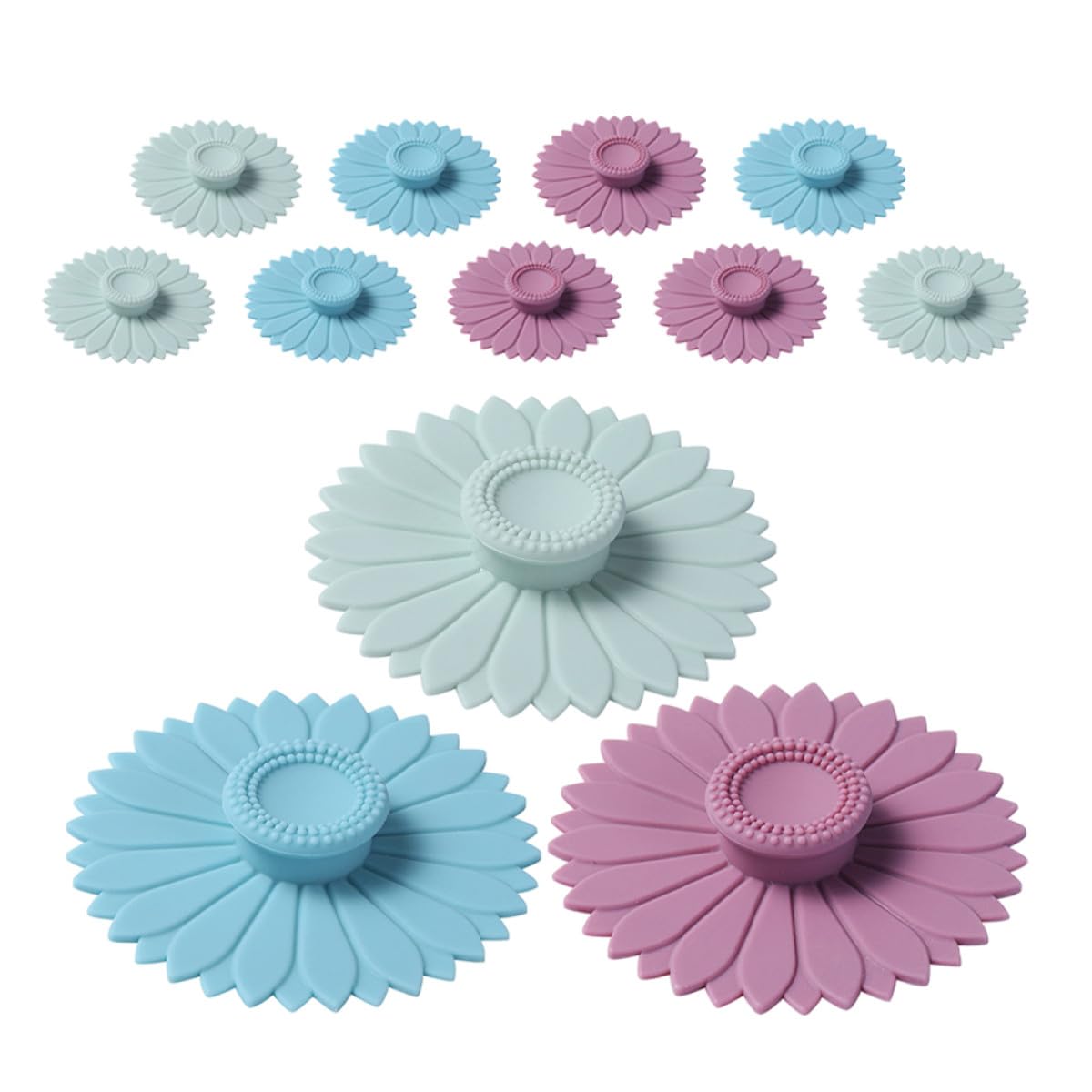 12 Coperchi in Silicone Ermetici a Forma di Girasole, Resistenti al Calore, per Tazze in Vetro, Ceramica da Caffè, Set da 12 Pezzi per Uso Domestico e Viaggi