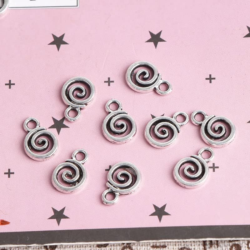 Opexicos 120Pcs Antique Silver Swirl for DIY Jewelry Making Handmade Craft Bracelet Necklace Pendant 11 x 8 mm - Image 4