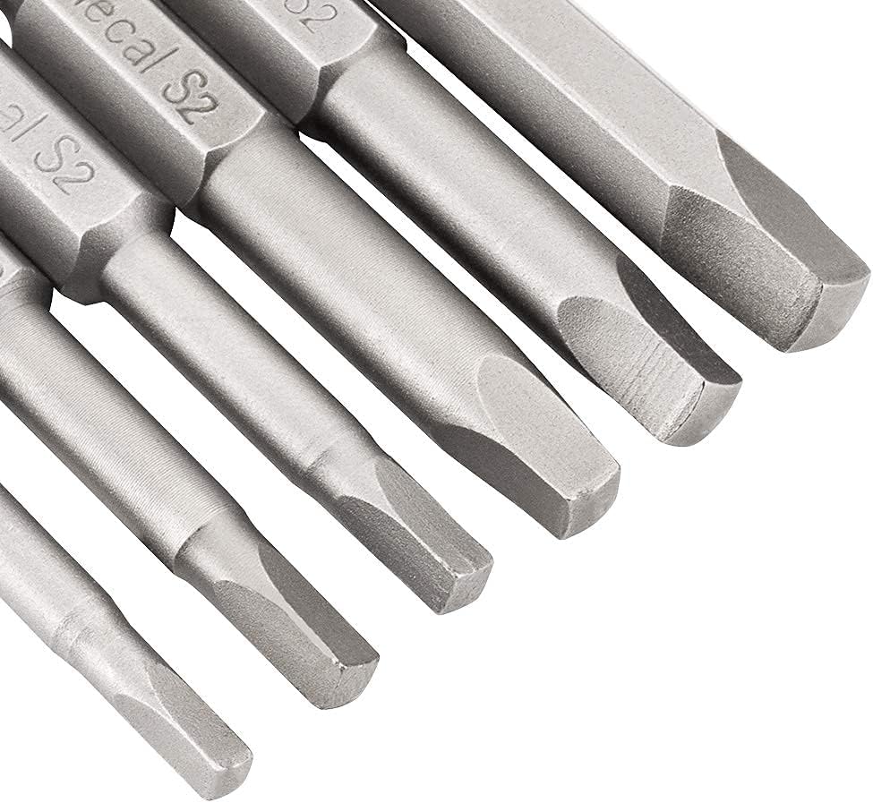 Rocaris 6 pcs 1/4 Inch Hex Shank Long Magnetic Square Head Screwdriver Bits Set Power Tools SQ1, SQ2, SQ2.7, SQ3, SQ4, SQ5 For Poket Hole Jig- 2 inch Length : Tools & Home Improvement