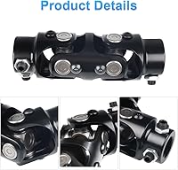 Vista 5 de Doble junta en U 3/4" DD x 3/4" DD Eje de dirección universal, 4.92 pulgadas de longitud, acoplador de eje de columna de dirección doble