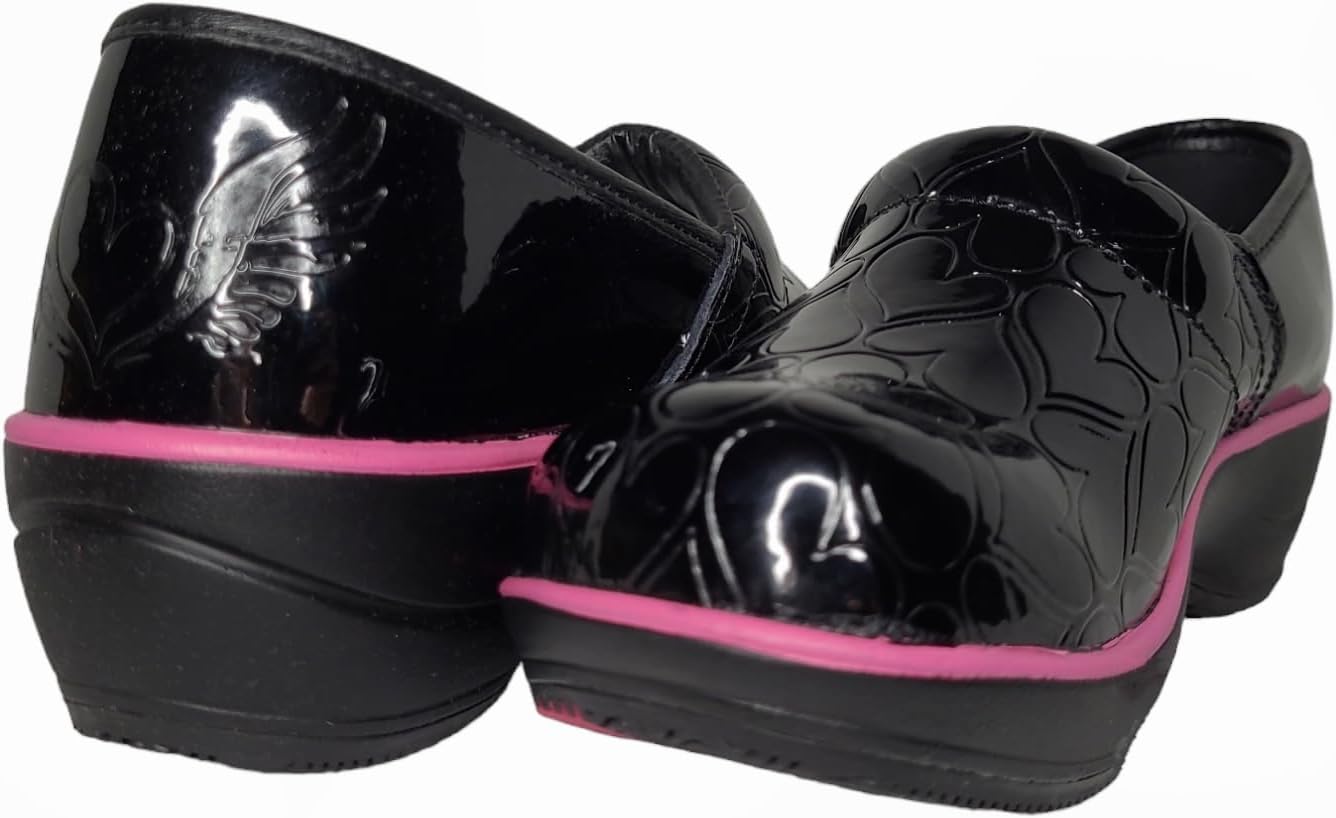 Smitten Women's Lightweight Leather Nursing Clog Medical Scrubs Accessory, Black, 35 - Image 5