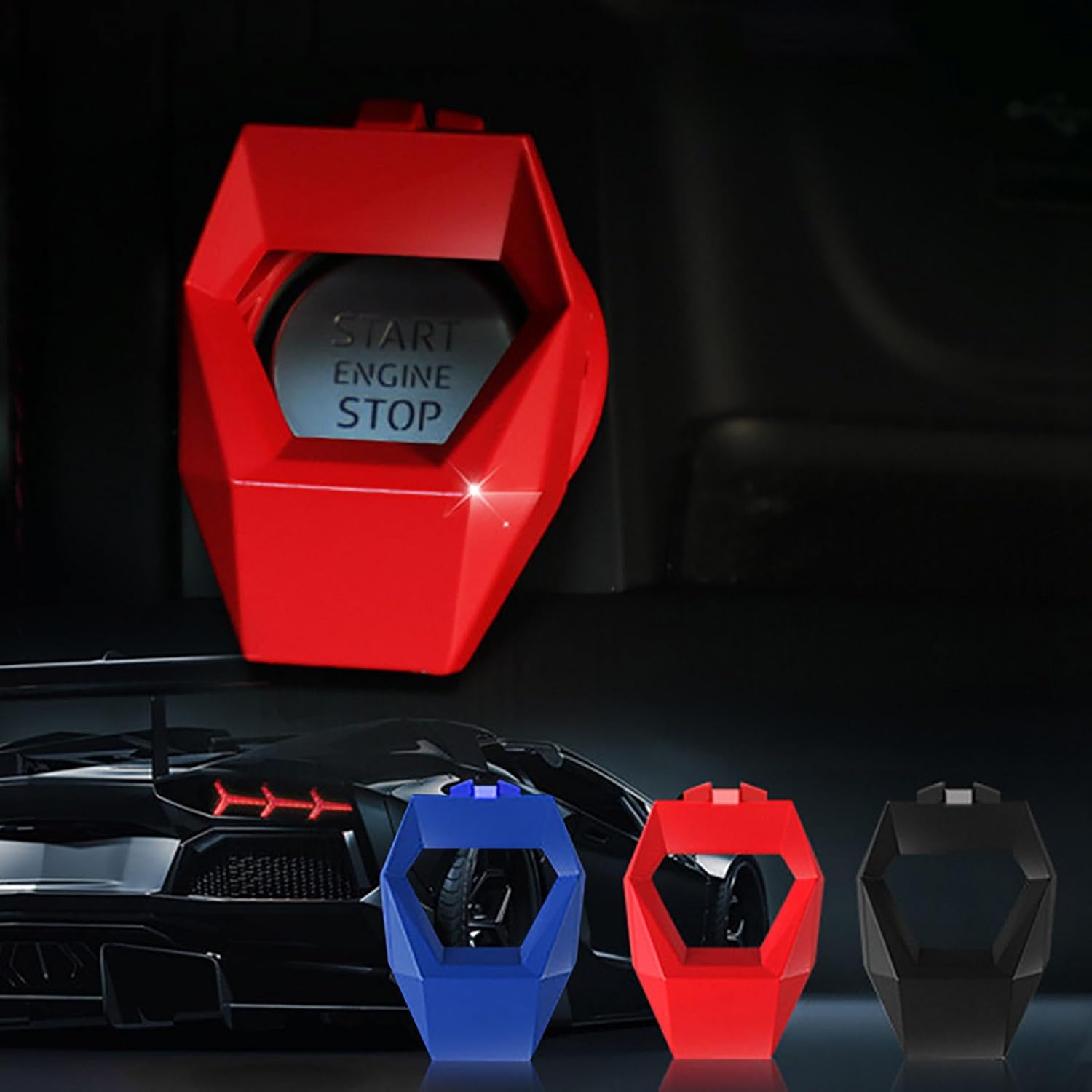 Start Stop Button for Ring Decor Sticker Universal Interior (Blue)