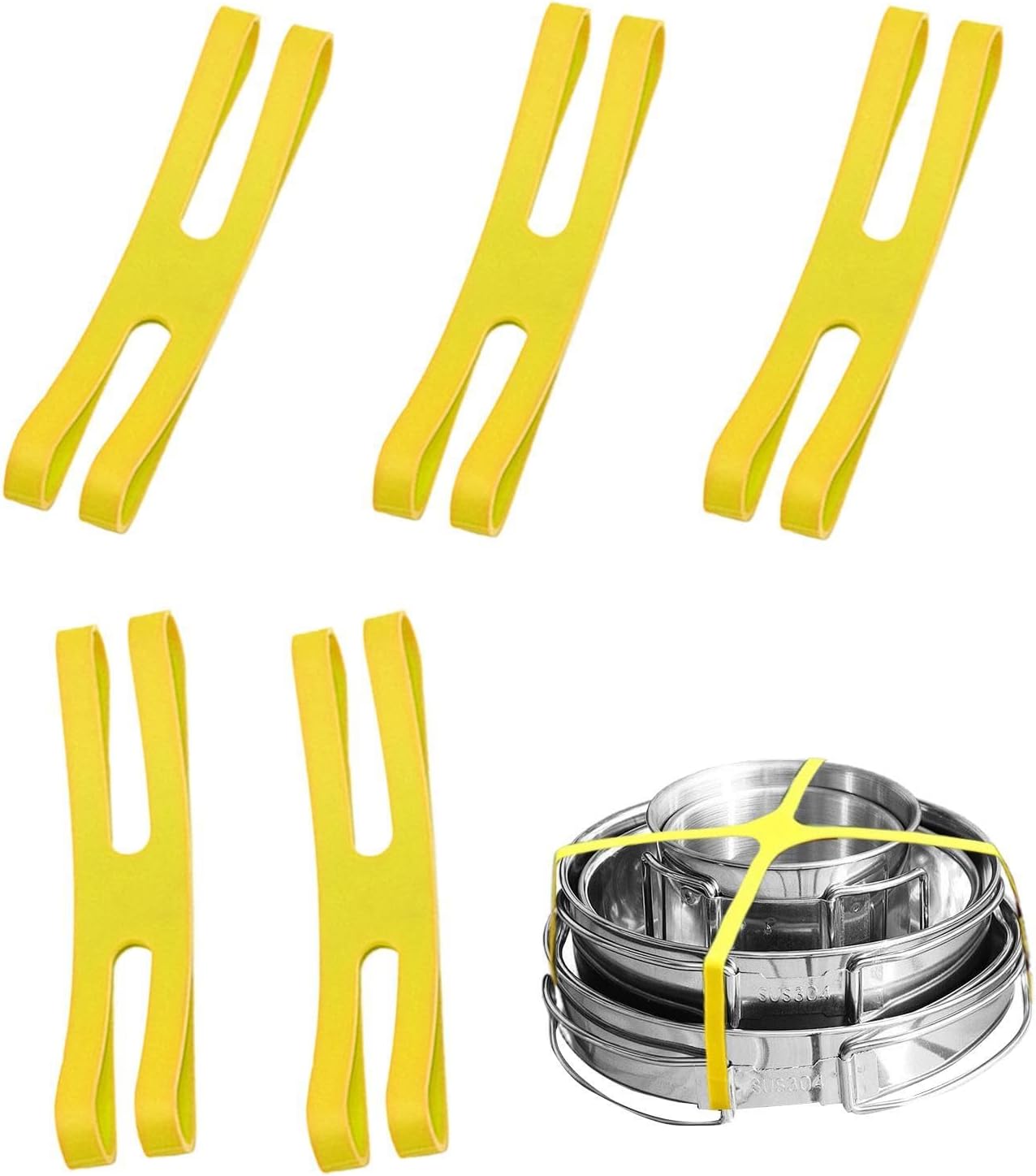 Silicone Lunch Box Bands - Food Container Straps, Reusable Wrap Holders image 3