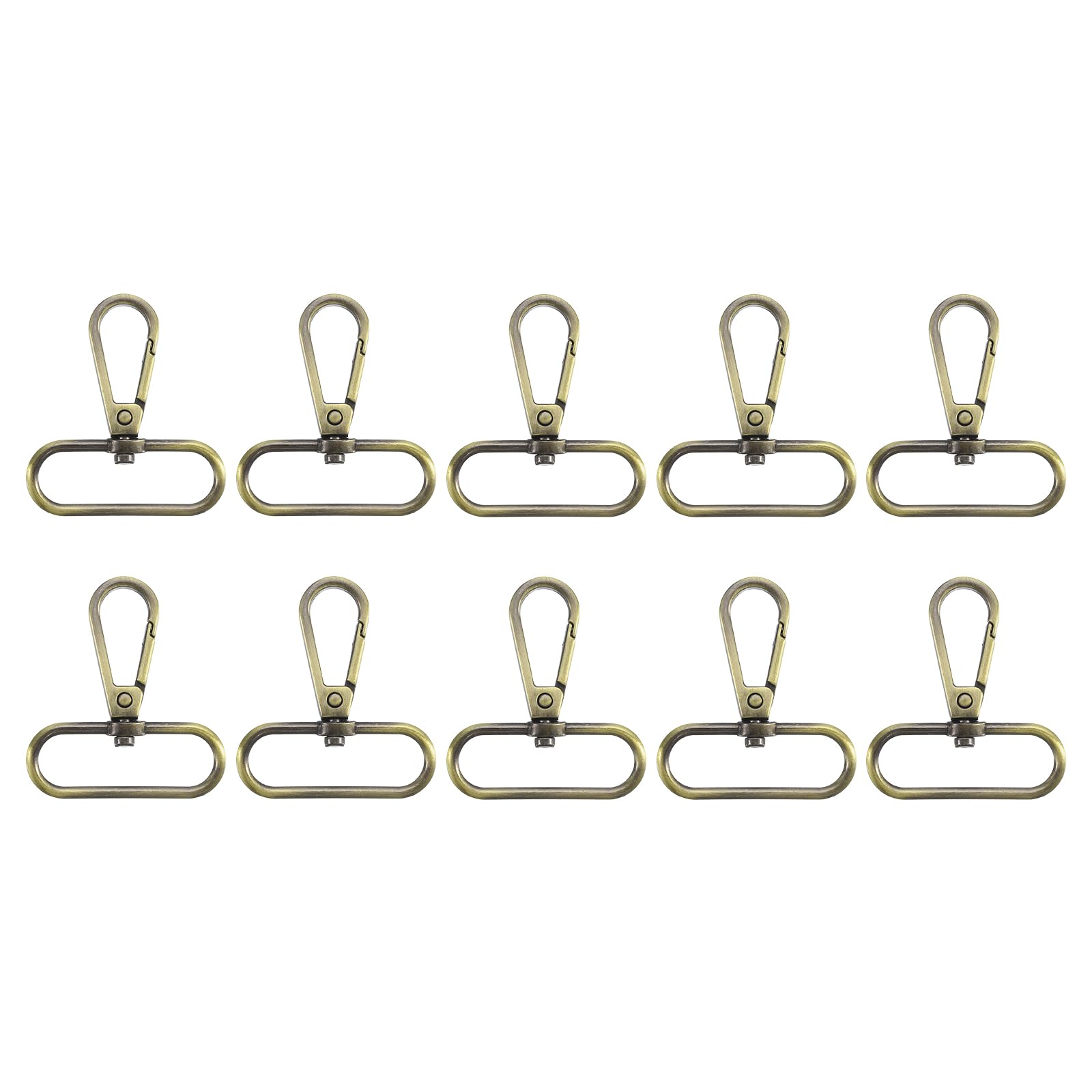 10 Mosquetones Giratorios En D De Aleación De Zinc - 26.3mm, Para Correas De Bolsos Y Manualidades, Color Bronce