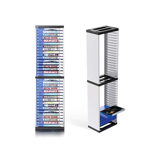 Nargos Video Game Storage Stand Tower for PS5/ PS4/ PS3/ Xbox Series S & X/Xbox one Game, Universal Game Disc Holder Vertical Blu Ray Case Organizer