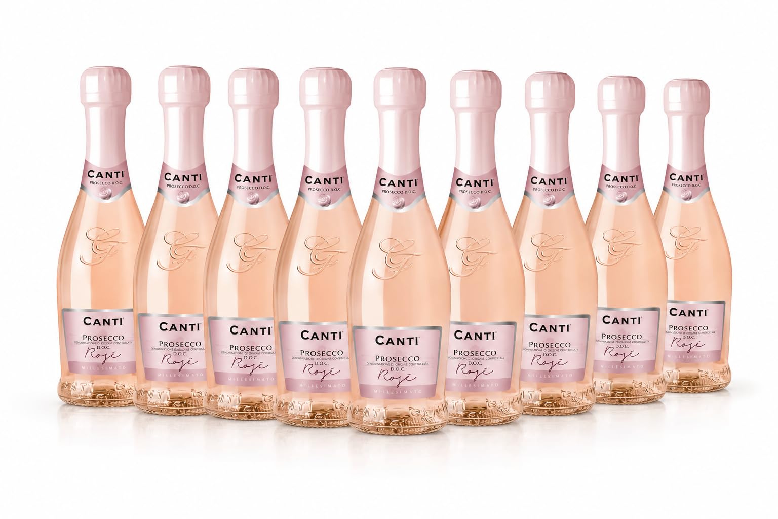 Canti - Prosecco D.O.C. Millesimato, Rose Sparkling Extra Dry, Wine Baby, Italian Glera and Pinot Noir Grape Varieties from Veneto, Fresh and Sweet Taste, 12 x 200 ml