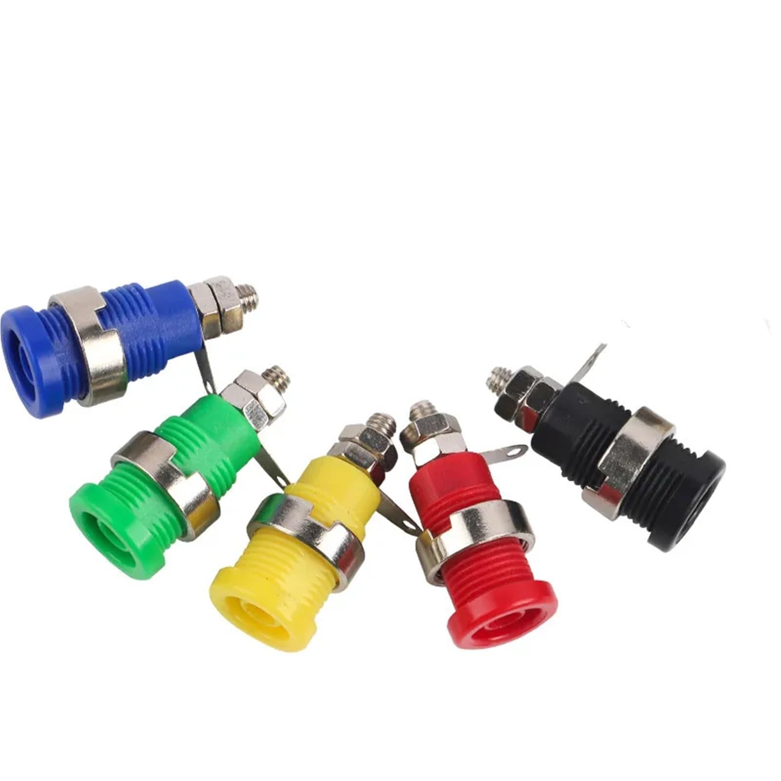 5 sztuk izolowanych zacisków przyłączeniowych 4 mm do multimetru, złącze bananowe, sonda testowa z powlekanym terminalem (5 szt. żółty)