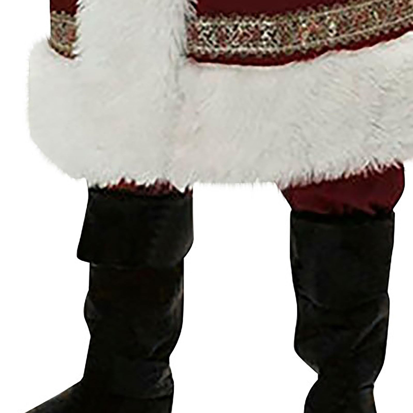 Générique Deguisement Grande Taille Homme pour Noël,7 Pièces,avec Barbe Pere Noel, Chaussures,Vêtements,Pantalons,Costume de Père Noel Complet de Luxe