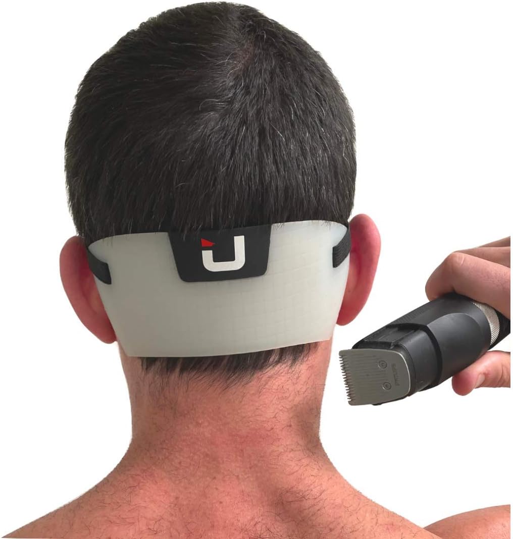 EdgUp 2.0 Professional Barber Neckline Shaving Template | Fade & Lineup Hair Cutting Guide | DIY Haircut Stencil Tool | Hands-Free Neck Trimmer Guide | Flexible Silicone for Men's Grooming