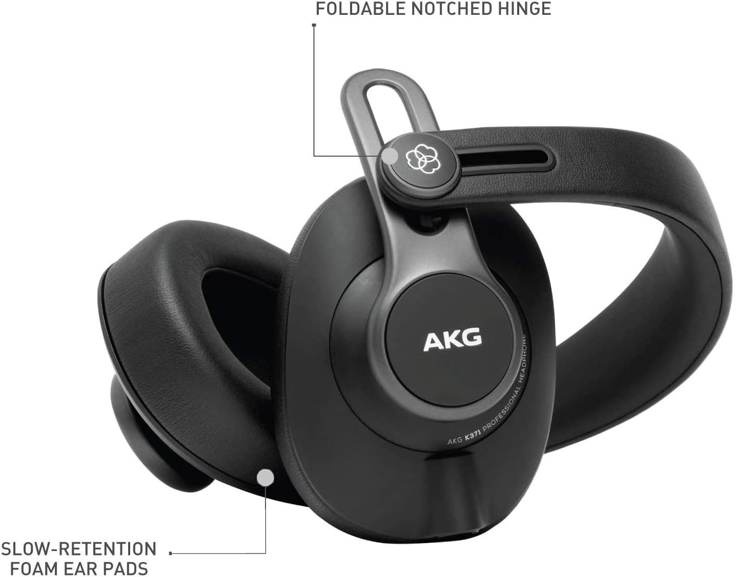Get Discount Offer AKG Pro Audio K371 Over-Ear Closed-Back Foldable Studio Headphones for Mobile Devices, Music Production Bundle with Blucoil 6' 3.5mm Extension Cable, and Slappa Full-Sized HardBody PRO Headphone Case