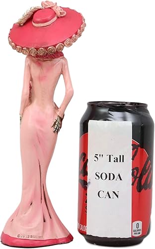 Miniatura 4 de Ebros Gift Día de los Muertos DOD Esqueleto Lady Rosa con vestido de cóctel rosa y rojo, figura de 8.25 pulgadas de alto, flor de rosa de azúcar,