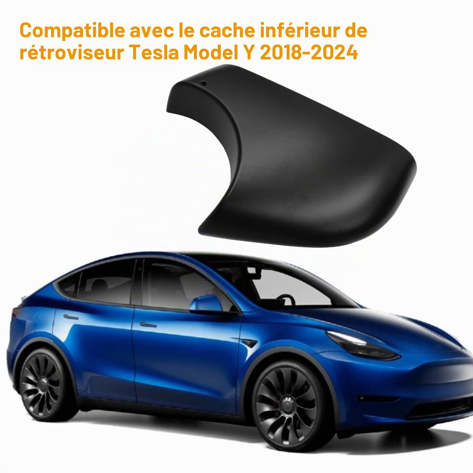 TTCR-II Compatible avec Tesla Model Y Couvercle De Rétroviseur Inférieur | Base De Rétroviseurs Latéral Droit Compatible avec Tesla Model 3 2018-2024 Rétroviseur Inférieur Remplacement (Droite)