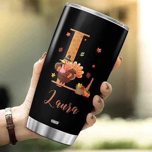 Vista 43 de CUBICER Vaso de café personalizado con inicial de unicornio de acero inoxidable con nombre personalizado, taza de bebida con letras de animales