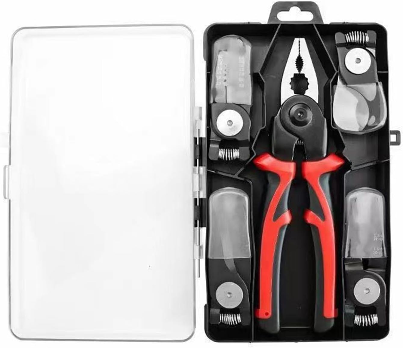 Jadeshay 5 in 1 Multi-Functional Pliers Set with Interchangeable Heads, Includes Cable Cutter, Wire Stripper, Crimper, Lineman Plier, Scissor