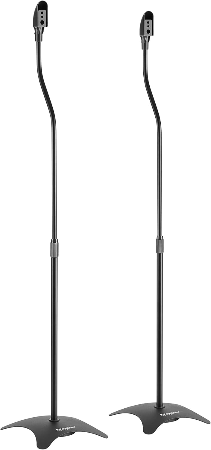 PrimeCables Height Adjustable Speaker Stands for Home Theater Surround