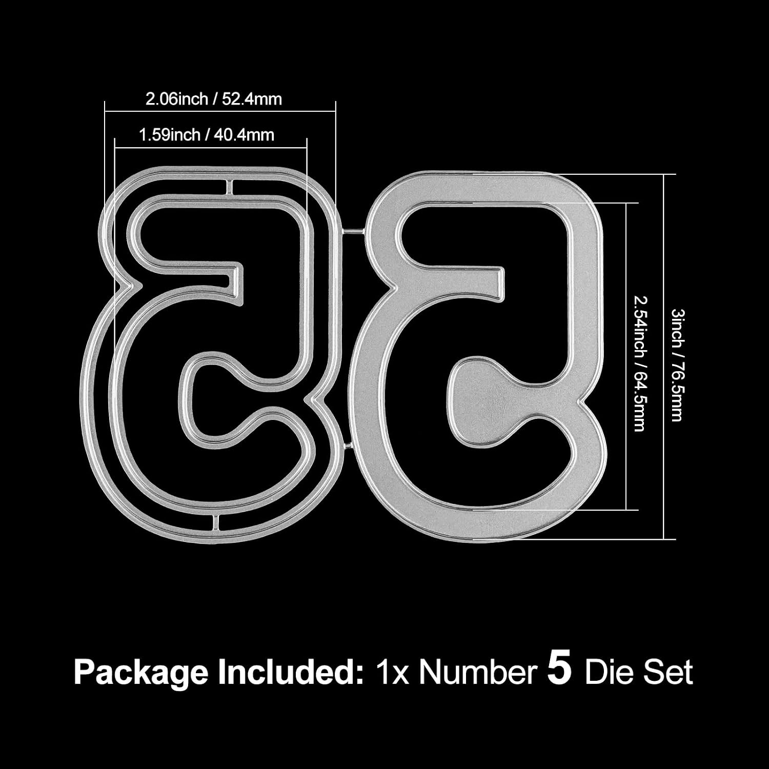 Briartw Number 5 Cutting Dies for Shaker Card Making,Metal Stencil for DIY Scrapbooking Album Photo Birthdays,Anniversaries,Holiday Wishes Crafts Invitation Card