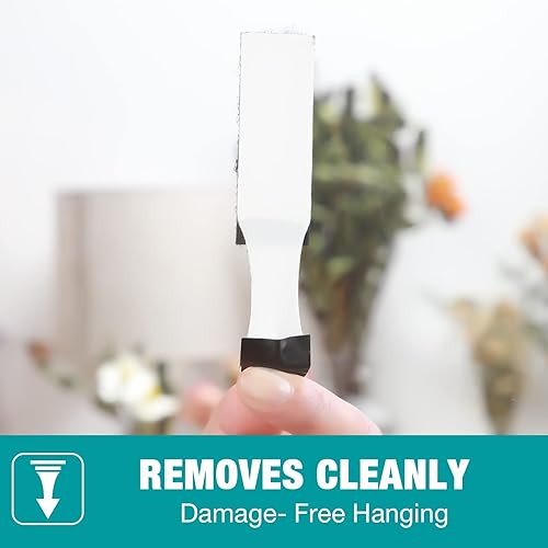 Miniatura 4 de Zonon 40 pares (80 tiras) de tiras para colgar cuadros, kit de colgador de cuadros, tiras resistentes, tiras extraíbles de gancho y bucle, cinta