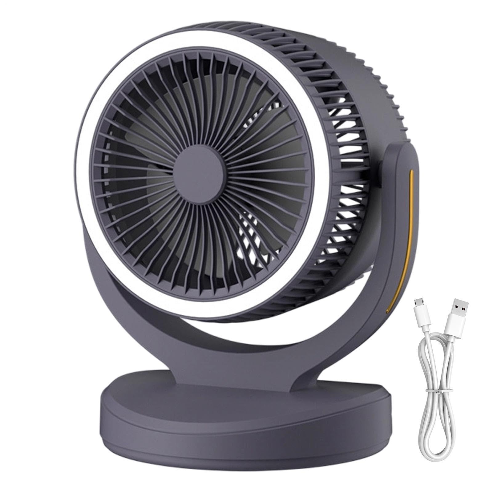Ventilatori da tavolo per la camera da 2400mAh Ricaricabile, 3 Velocità con | Ventilatore Raffrescante Desktop Adulti, Soggiorno, Casa, Appartamento, Ufficio, Studio, Uso Interno