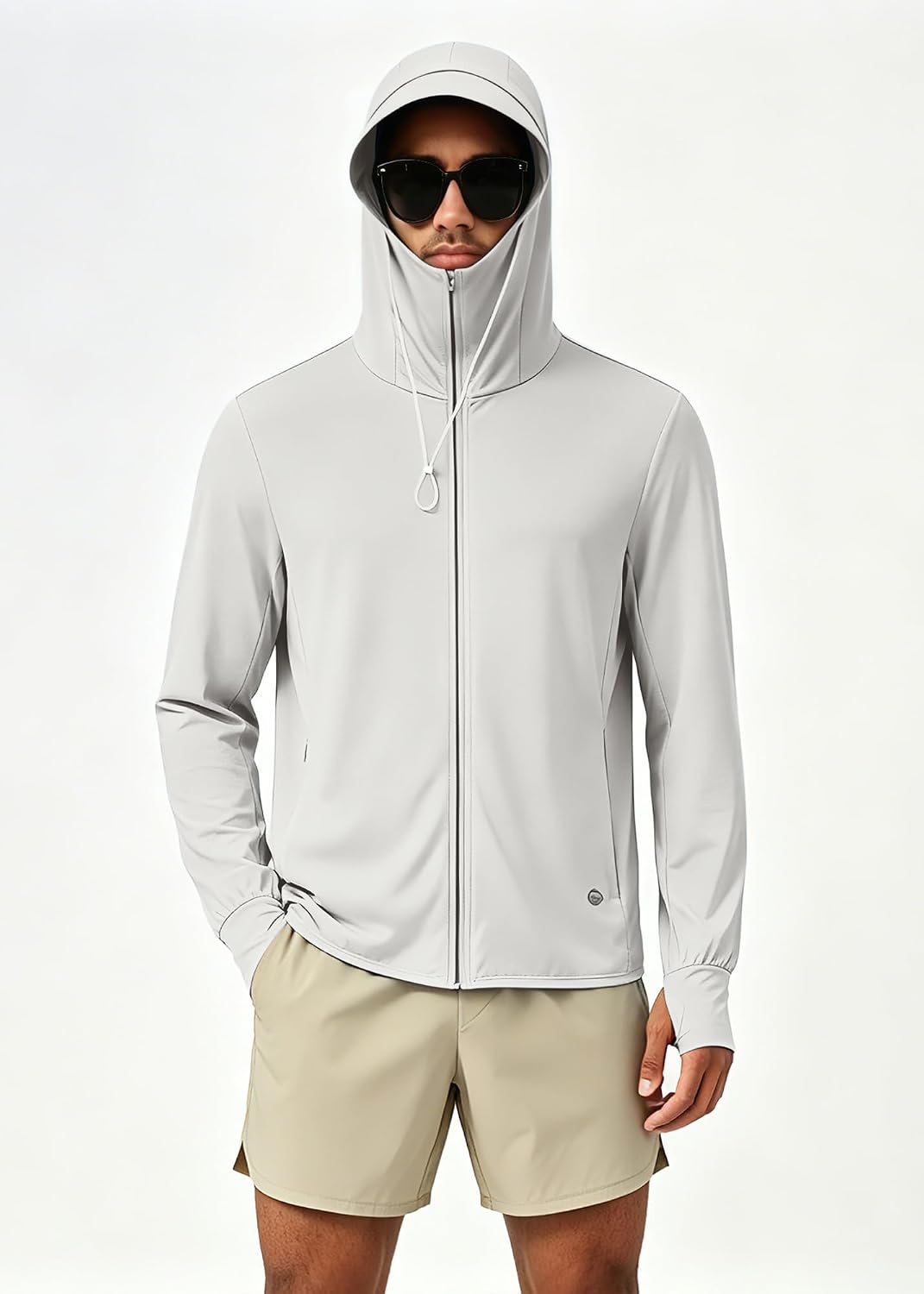 Cromoncent Men's Sun Protection Hoodie UPF 50+Long Sleeve Fishing Hiking Cooling Shirt with Detachable Brim
