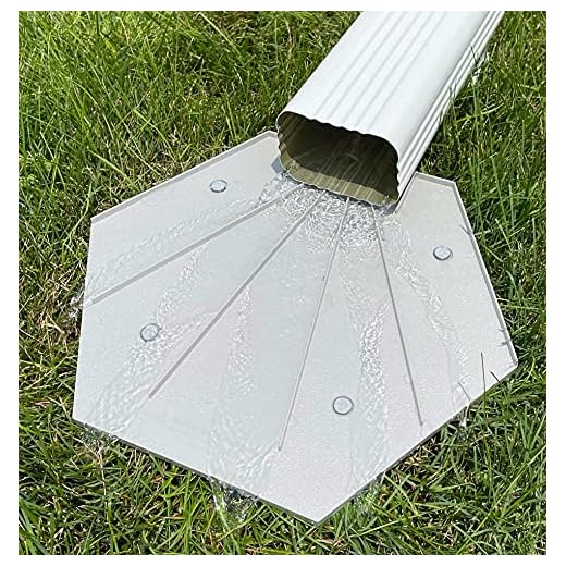 Decorative Rain Gutter Plastic Splash Block with Heavy Duty Spikes (2), Made in Iowa U.S.A.
