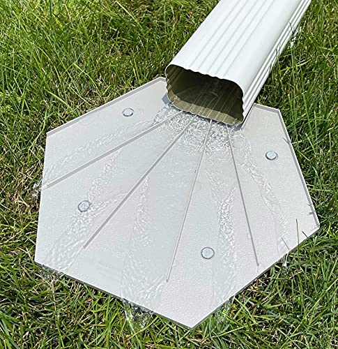 Decorative Rain Gutter Plastic Splash Block with Heavy Duty Spikes (2), Made in Iowa U.S.A.