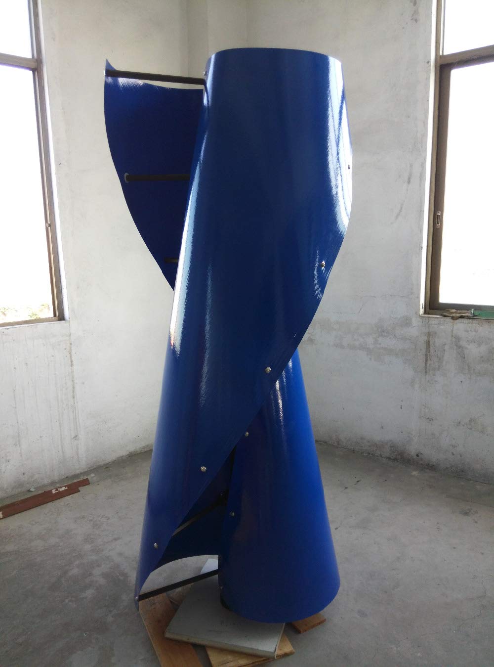 Generador de imán permanente de turbina de viento vertical de 1 KW de 1000 W 24 V 48 V eje molino de viento con controlador híbrido solar MPPT (blanco, 48 V sin controlador)