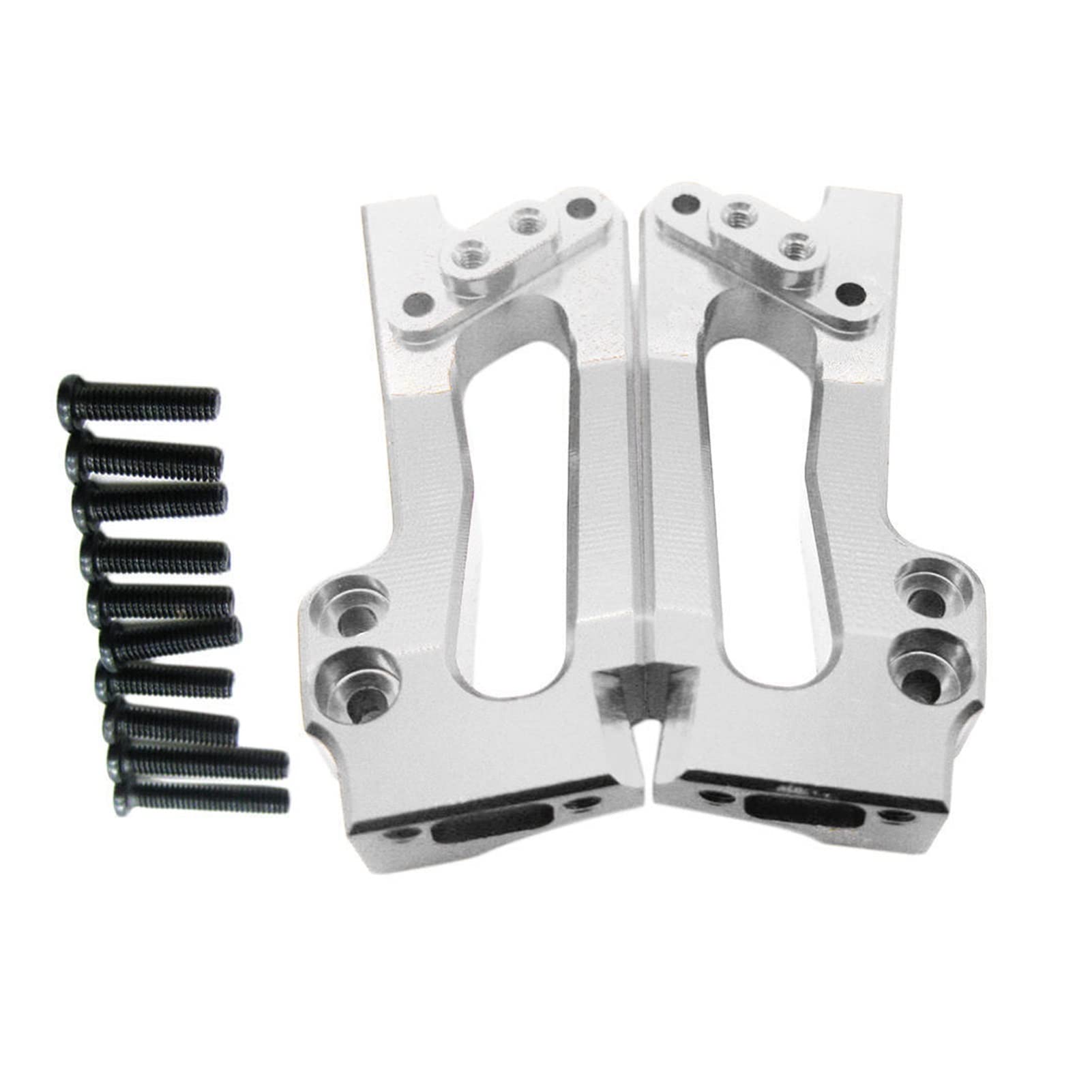 2 szt. Aluminiowy amortyzator tylny, do akcesoriów samochodowych RC w skali 1:12 Zdalny amortyzator samochodowy(Silver)