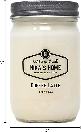 Miniatura 2 de Nikas Home Tarro de fresa y mantequilla de soja de 12 onzas tarro de masón no tóxico vela de soja blanca vertida a mano larga combustión 50-60 horas