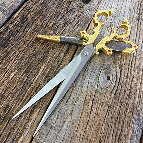 11 Gold Renaissance Scissors Dagger Medieval Eco'Gift Knife With Sharp Blade Bodice Dirk Steampunk New 11" Gold Renaissance Scissors Dagger Medieval Eco'Gift Knife With Sharp Blade Bodice Dirk Steampunk New