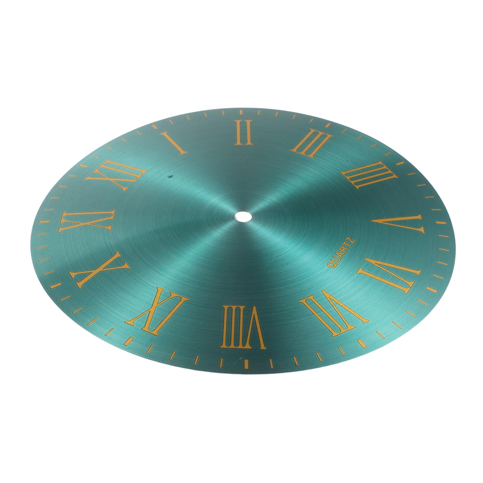 Cadran d'horloge mural en aluminium vert de 25,6 cm avec chiffres romains pour DIY