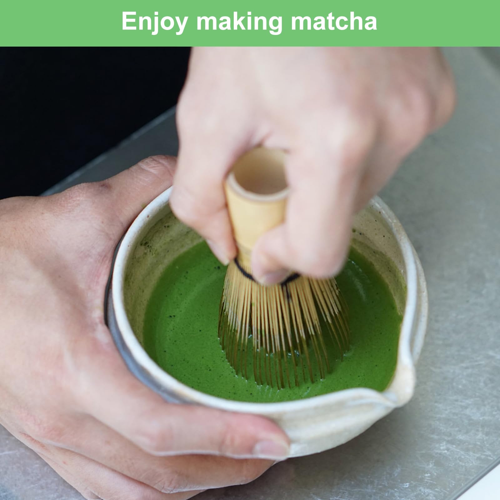 Matcha Bowl in ceramica, ciotola per matcha, ciotola per matcha, ciotola per tè giapponese, set da 500 ml, per teestoom Kitchen Latte Amici di famiglia, bianco