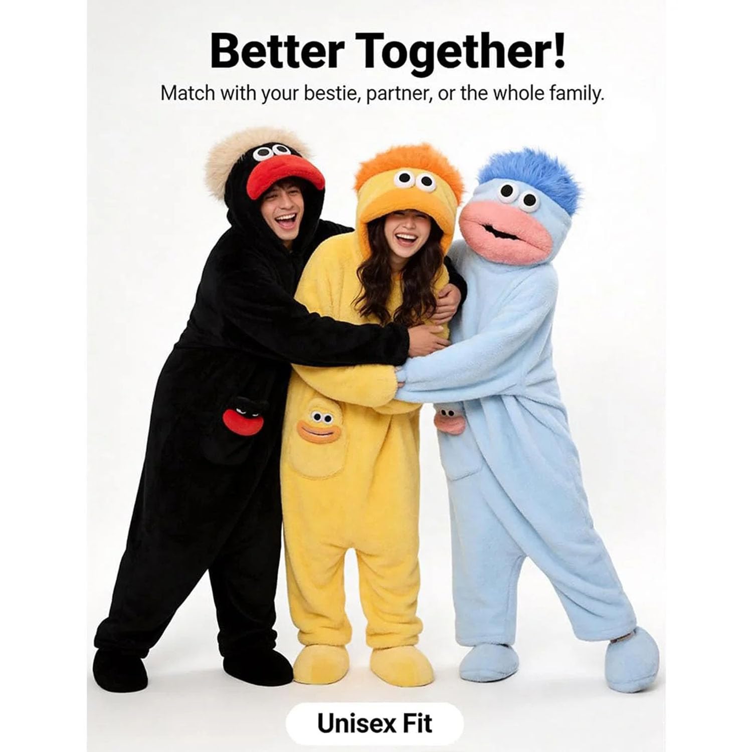Pijama Divertidos una Pieza, Disfraz Divertido para Parejas, Monos de Disfraz de Animales Divertidos, Monos de Cosplay de Forro Polar, Pijamas cómodos de Forro Polar para Unisex