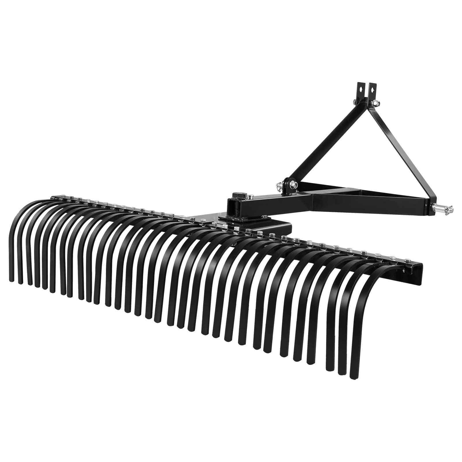 VEVOR Grabie do traktora trawnikowego 1525 mm z 32 stalowymi zębami, 3-punktowa grabie do holowania krajobrazu z przyłączami do ciągnika, do ogrodu, farmy, trawy