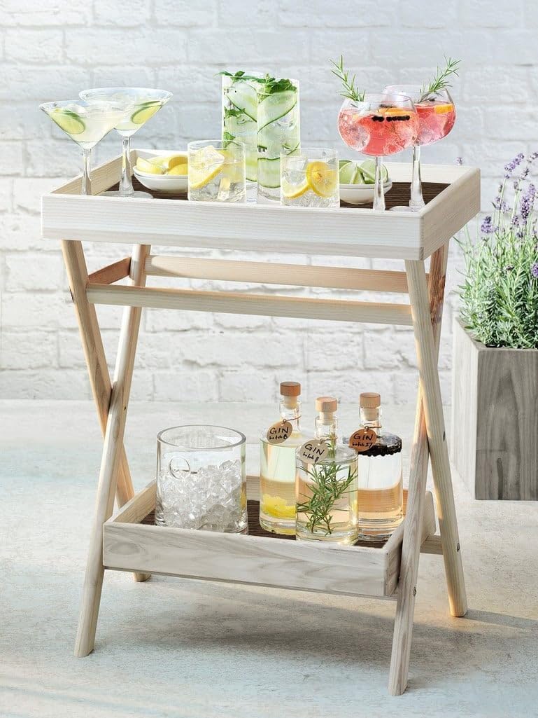 Folding Tray Table - Contemporary Side Table with Removable Tray Top for Food Serving, Decor, or Meals - Portable End Furniture for Living Room, Bedroom, Home Coffee Table (Natural Wenge)-image-39