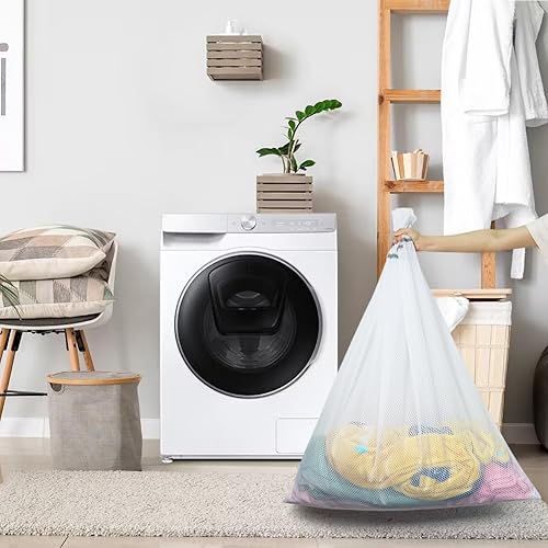 Miniatura 7 de Bolsas de malla para ropa delicada Vivifying, paquete de 2 bolsas XXXL extra grandes con estructura de nido de abeja y cierre para lavadora,