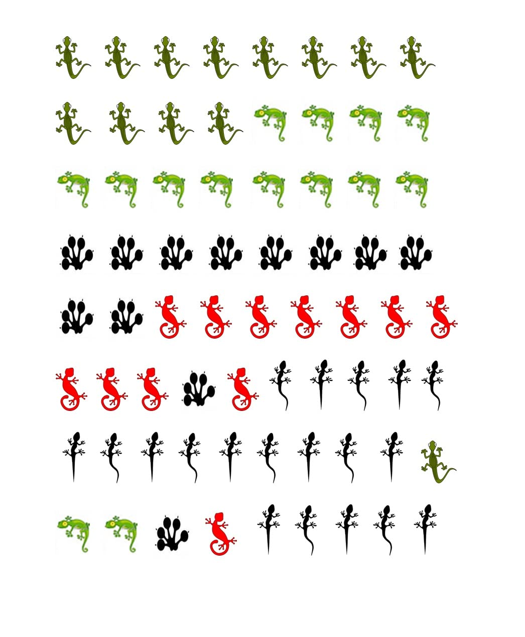 Lizard Collection (Lizard - Nail Art Decals)