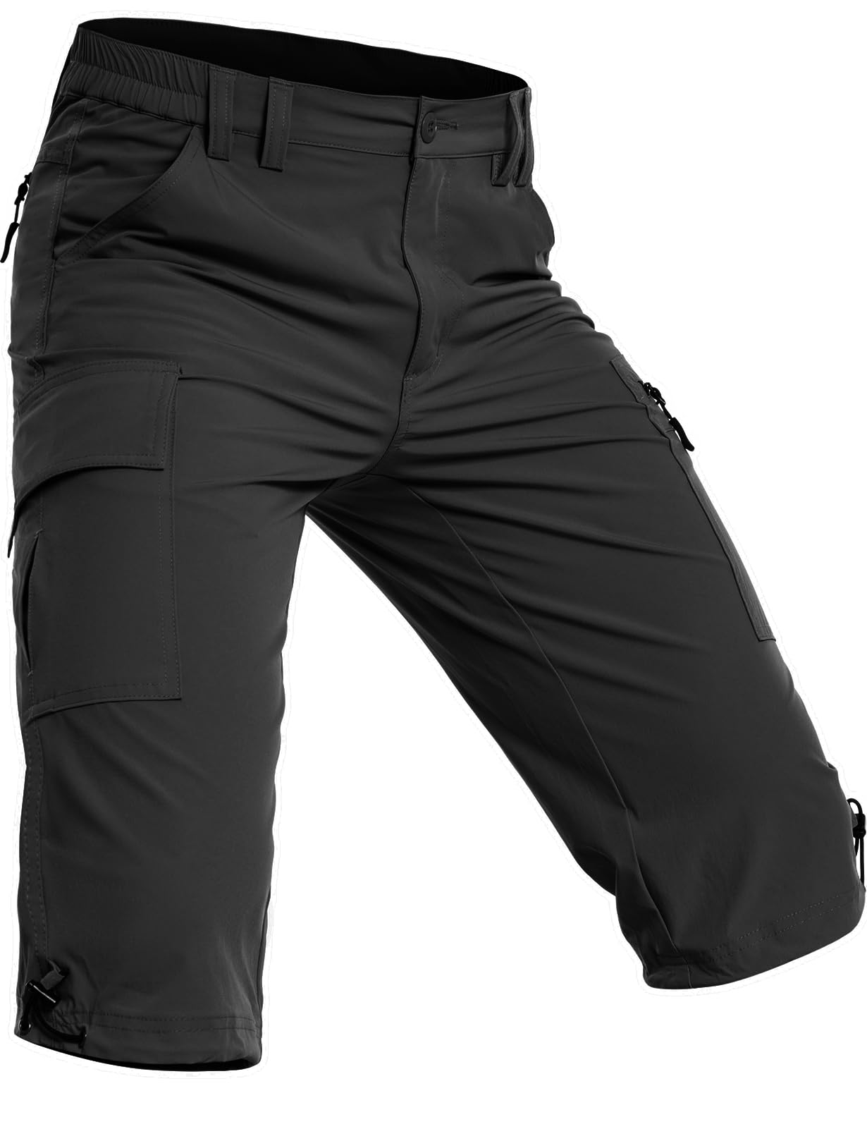 Wespornow 3/4 korte broek voor heren, bermuda-cargo-outdoorshorts, waterdicht, cargobroek, wandelbroek, stretch, trekkingbroek, sportbroek, fietsbroek, lange MTB, zomer, voor mannen
