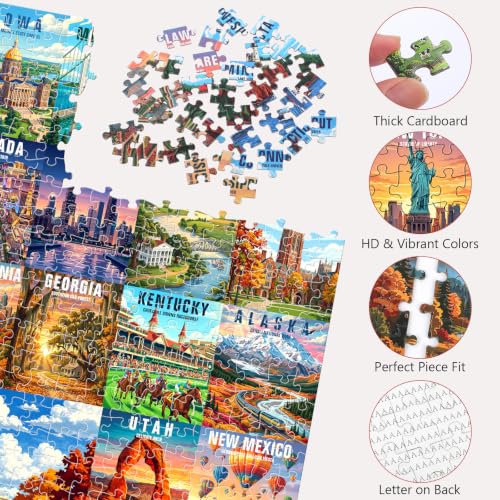 50 States & Washington, D.C. Puzzle Advent Calendar 2026 Adult, United States Advent Calendar Puzzles for Adults, Advent Puzzles 1000 Pieces Christmas Countdown Gifts for Family Friends - image 5